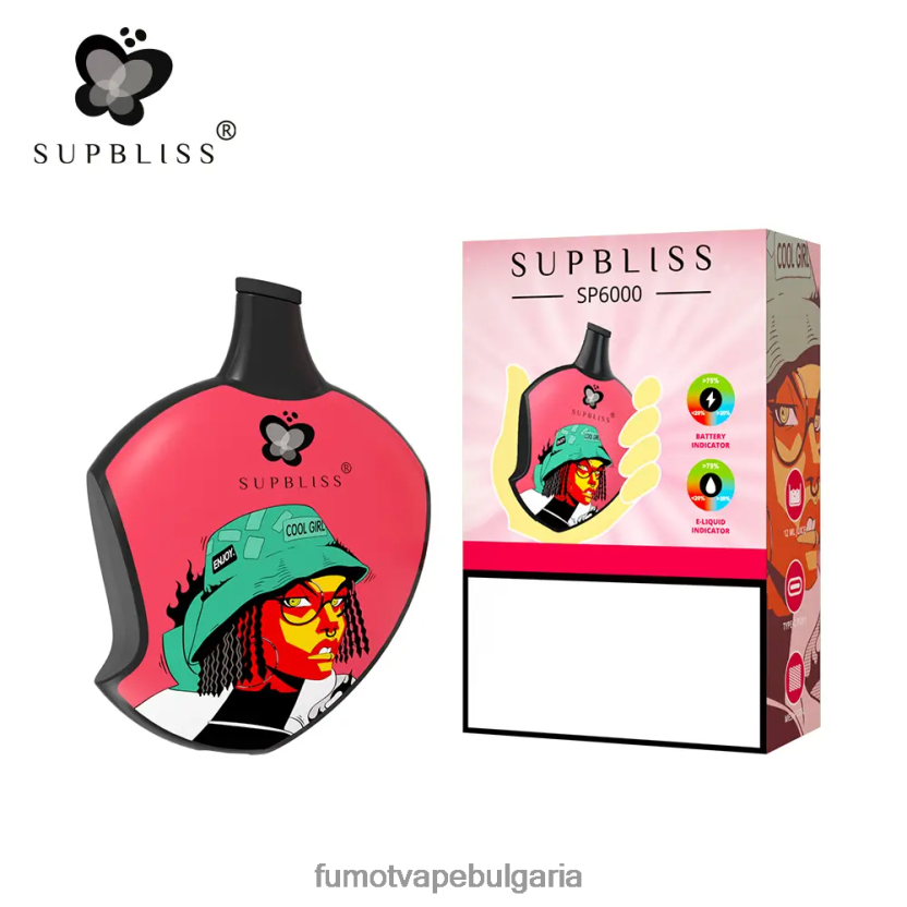 Fumot Vape Bulgaria - Fumot Supbliss sp6000 вейп под за еднократна употреба - 12 мл (1 брой) лед от кисели ябълки JXTHRV461