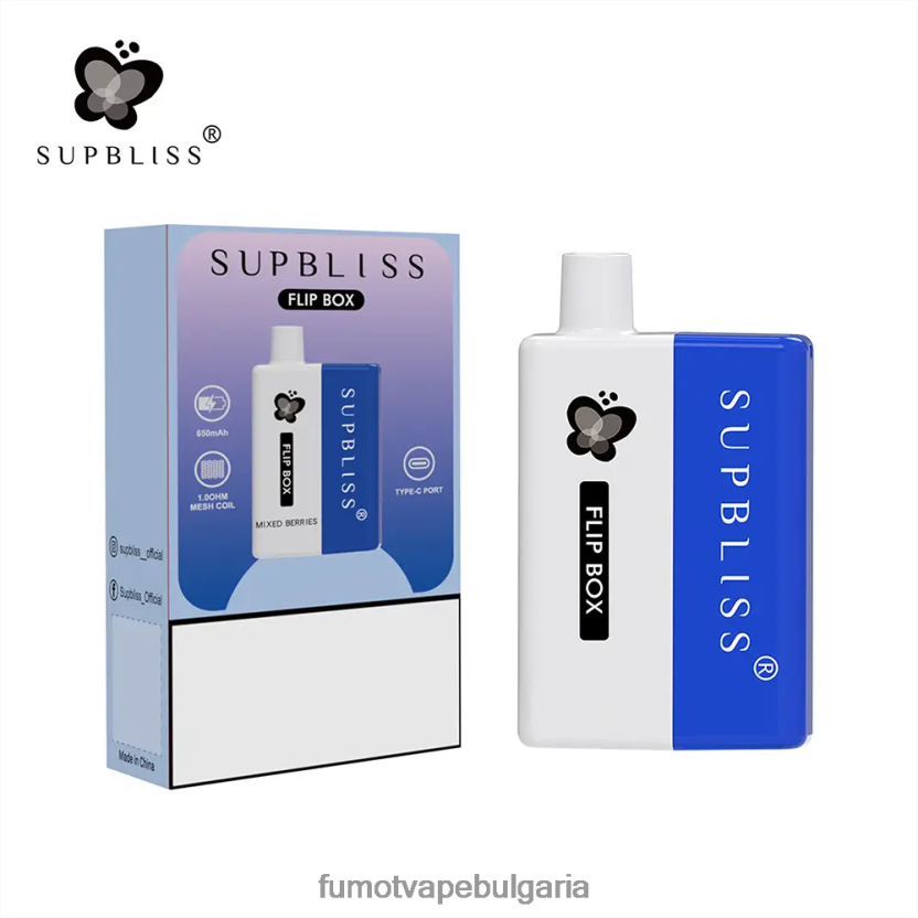 Fumot Flavours - Fumot Supbliss Flip кутия 6000 сменяем комплект за вейп - 10 мл (1 брой) смесени горски плодове JXTHRV339