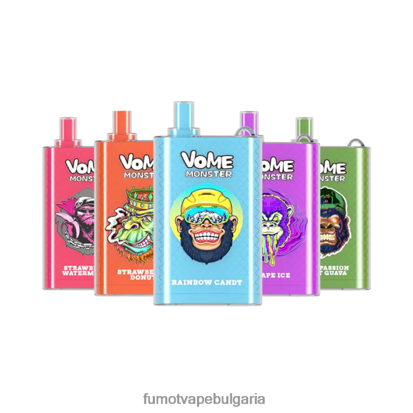 Fumot Vape Shop - Fumot Vome Monster 10000 вейп под устройство за еднократна употреба - 20 ml (1 брой) бонбони дъга JXTHRV435