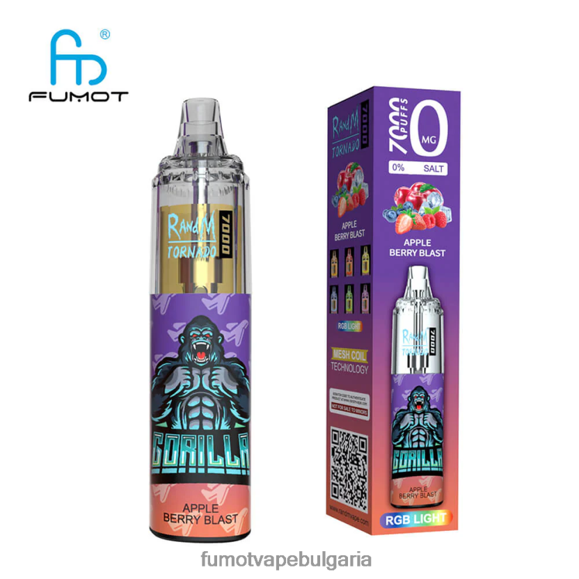 Fumot Factory - Fumot Tornado 0% 7000 писалка за вейп за еднократна употреба - 14 ml (1 брой) ябълка праскова круша JXTHRV497