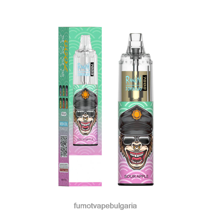 Fumot Factory - Fumot Tornado 14 ml (1 брой) 7000 вейп писалка за еднократна употреба кисела ябълка JXTHRV97