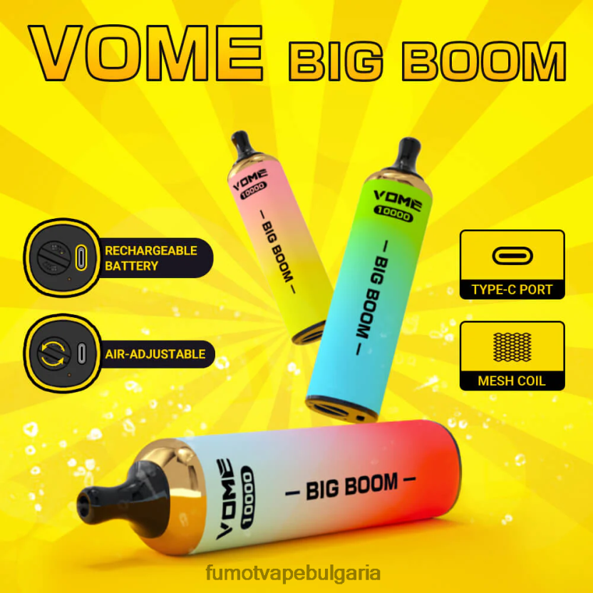 Fumot Flavours - Fumot Vome Big Boom вейп писалка за еднократна употреба 10000 - 20 мл (1 брой) диня JXTHRV439