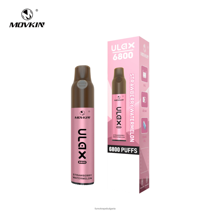 Fumot Vape Flavors - Fumot Movkin Ulax 6800 вейп за еднократна употреба, керамична намотка - 8 мл (1 брой) боровинкова дъвка JXTHRV318