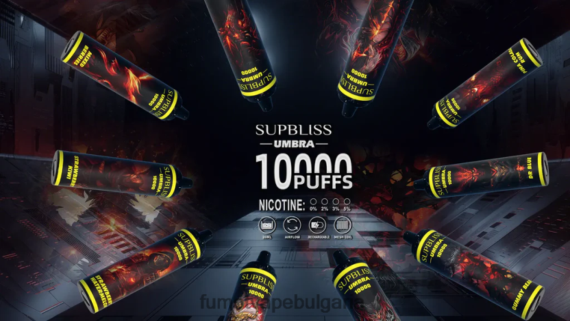 Fumot Vape Bulgaria - Fumot Supbliss Umbra 10000 (1 брой) еднократна писалка за вейп - 20 мл пина колада ром JXTHRV481